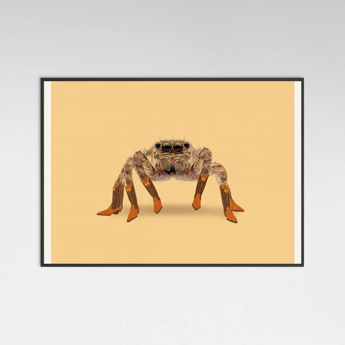 Black Wood Lydia the Leggiest Cowgirl Spider Poster