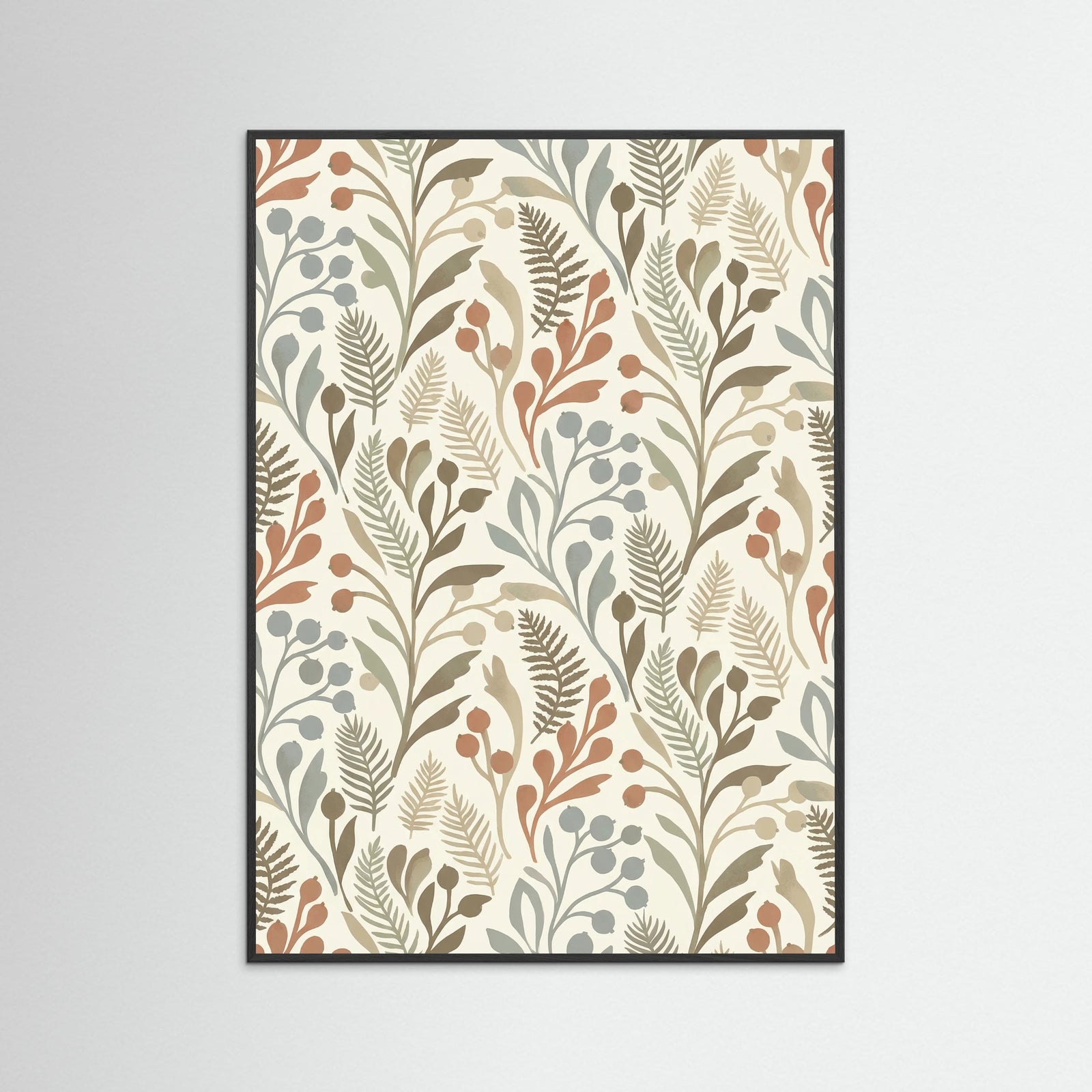 Black Wood Meadow Bloom Motif