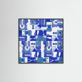 Black Wood Mid Century Grid Pattern Five Poster