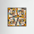 Black Wood Mid Century Grid Pattern Two Poster