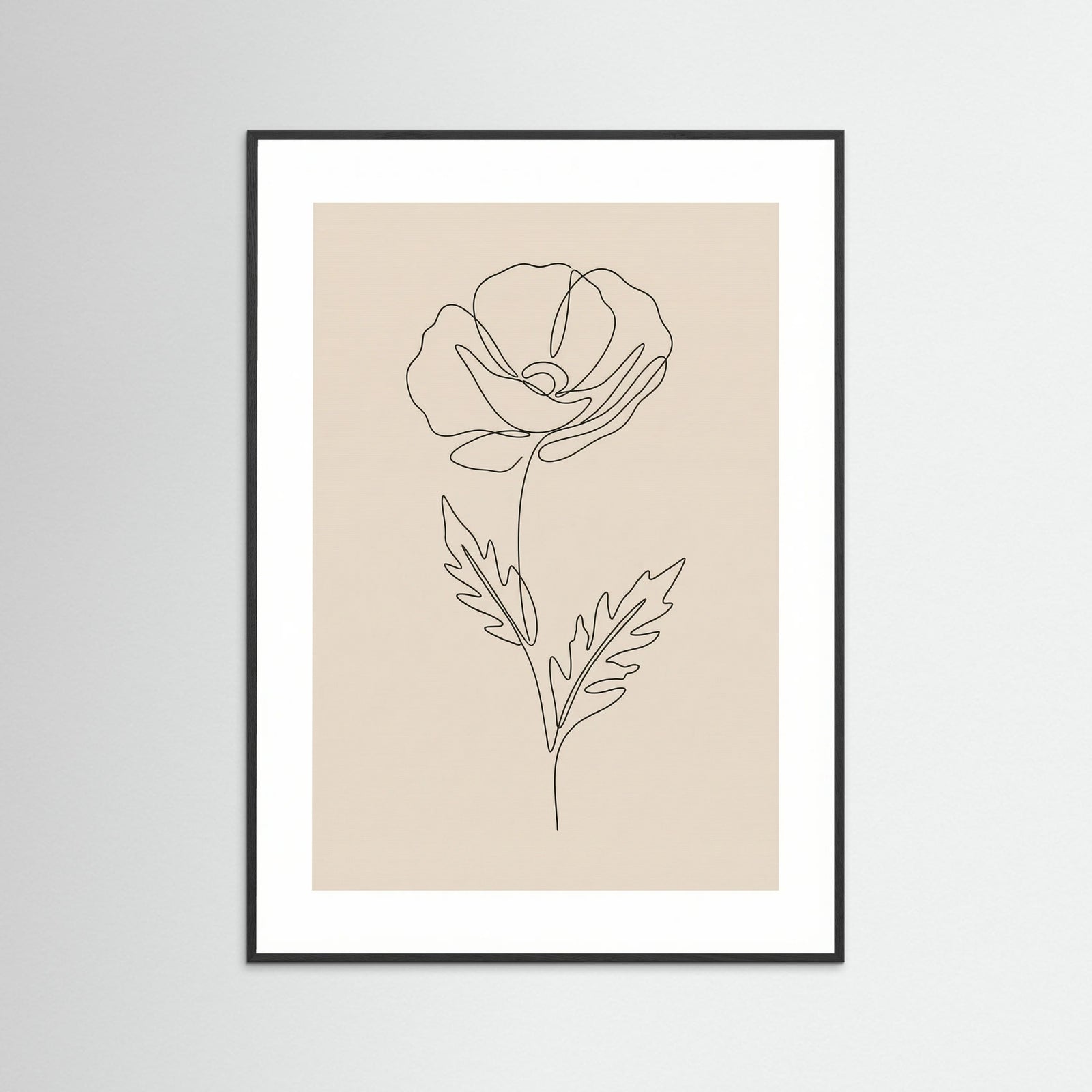 Black Wood Minimal Rose Bloom
