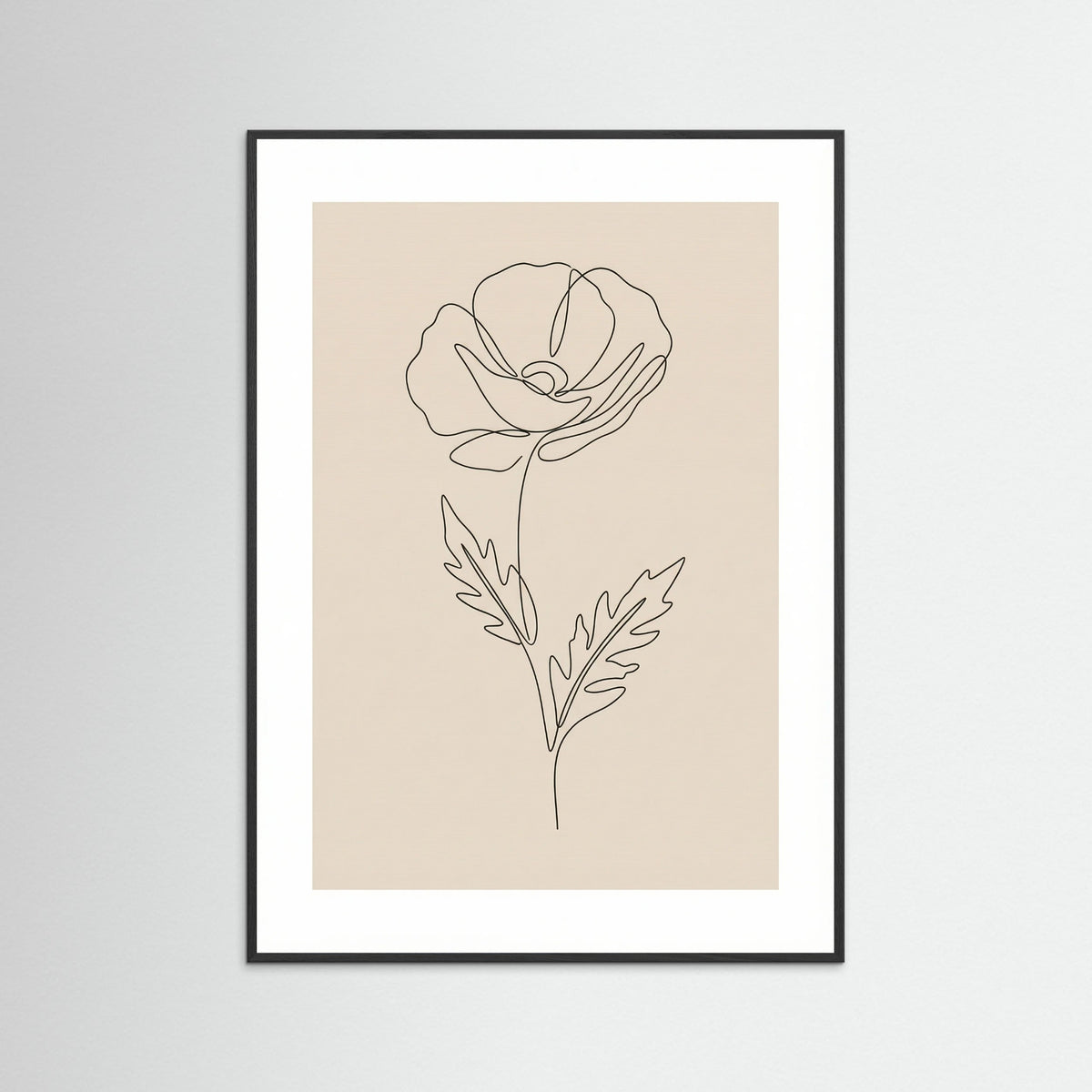 Black Wood Minimal Rose Bloom