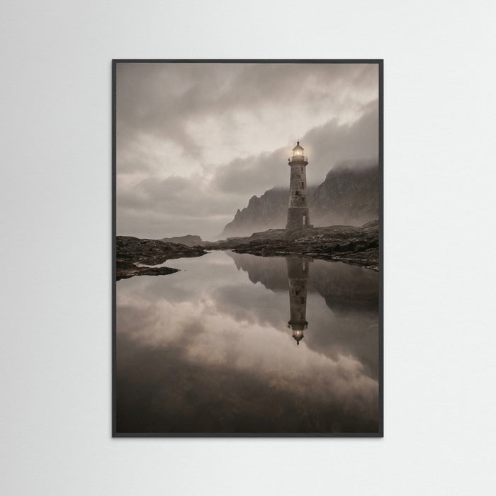 Black Wood Misty Lake