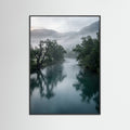Black Wood Misty Reflection