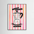 Mocca Coffee on Stripes - Hug in a Cup Poster – poster and art print