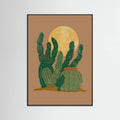 Black Wood Modern Americana Cactus Poster