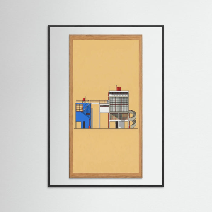Black Wood Modernist Blueprint Study