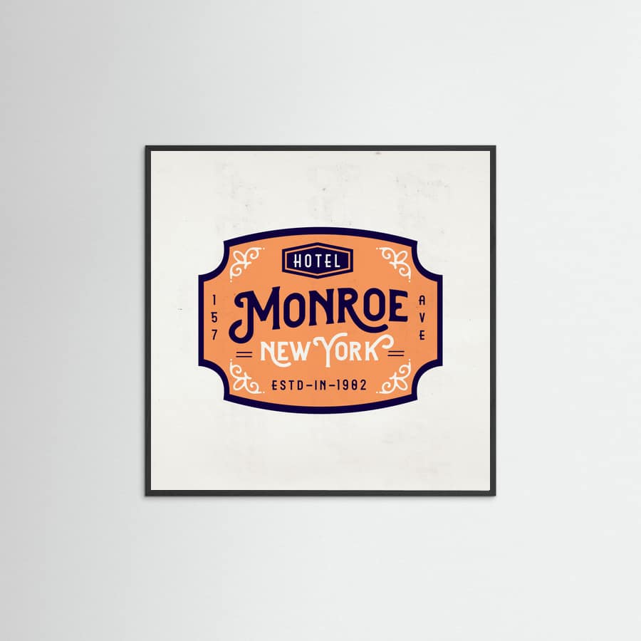 Black Wood Monroe Hotel New York Poster