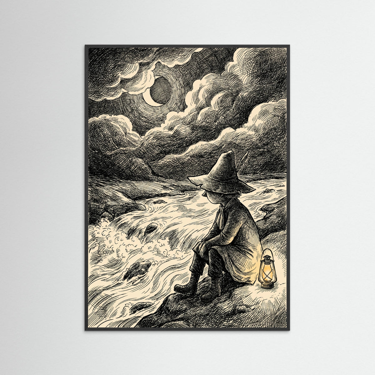 Black Wood Moonlit Moomin Encounter