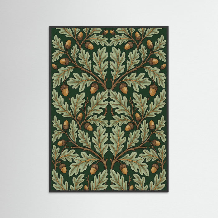 Black Wood Morris Tulip Motif