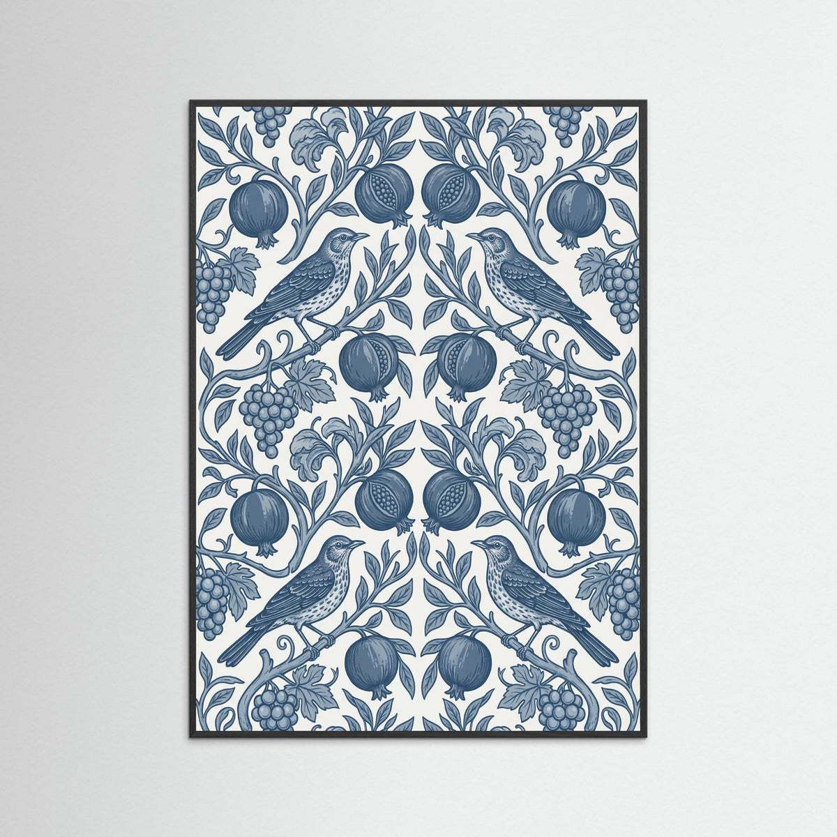 Black Wood Morrisian Bloom Blue