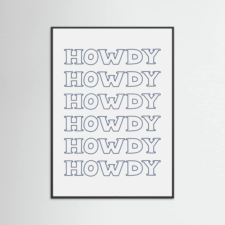 Plakat Navy Blue Howdy – plakat i druk artystyczny