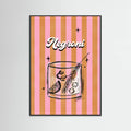 Negroni Drink on Stripes Poster – poster and art print