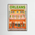 Black Wood New Orleans Louisiana Vintage Travel Poster
