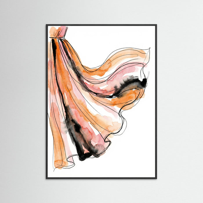 Black Wood Orange Ruffles
