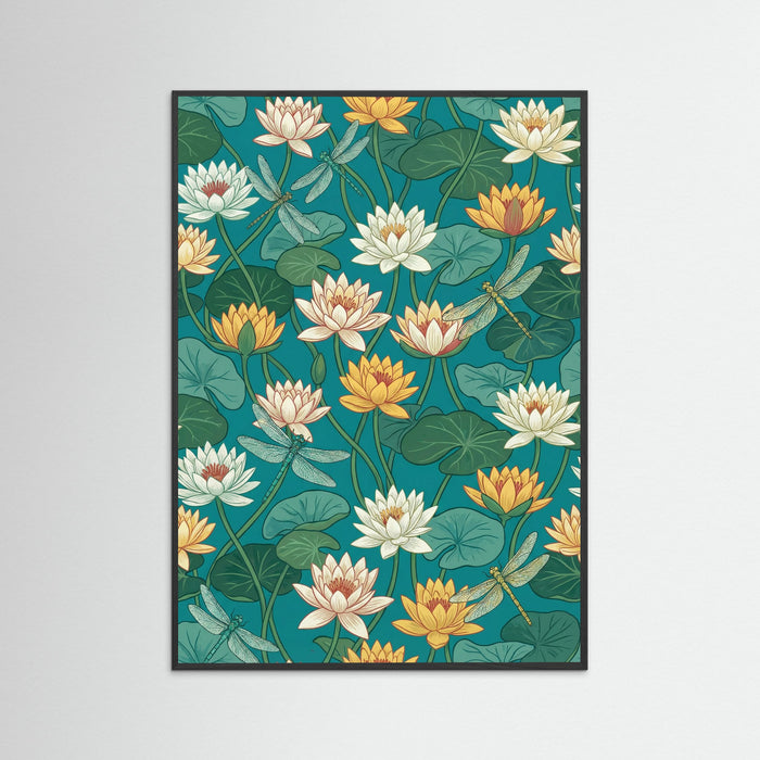 Black Wood Orchard Pattern Blue
