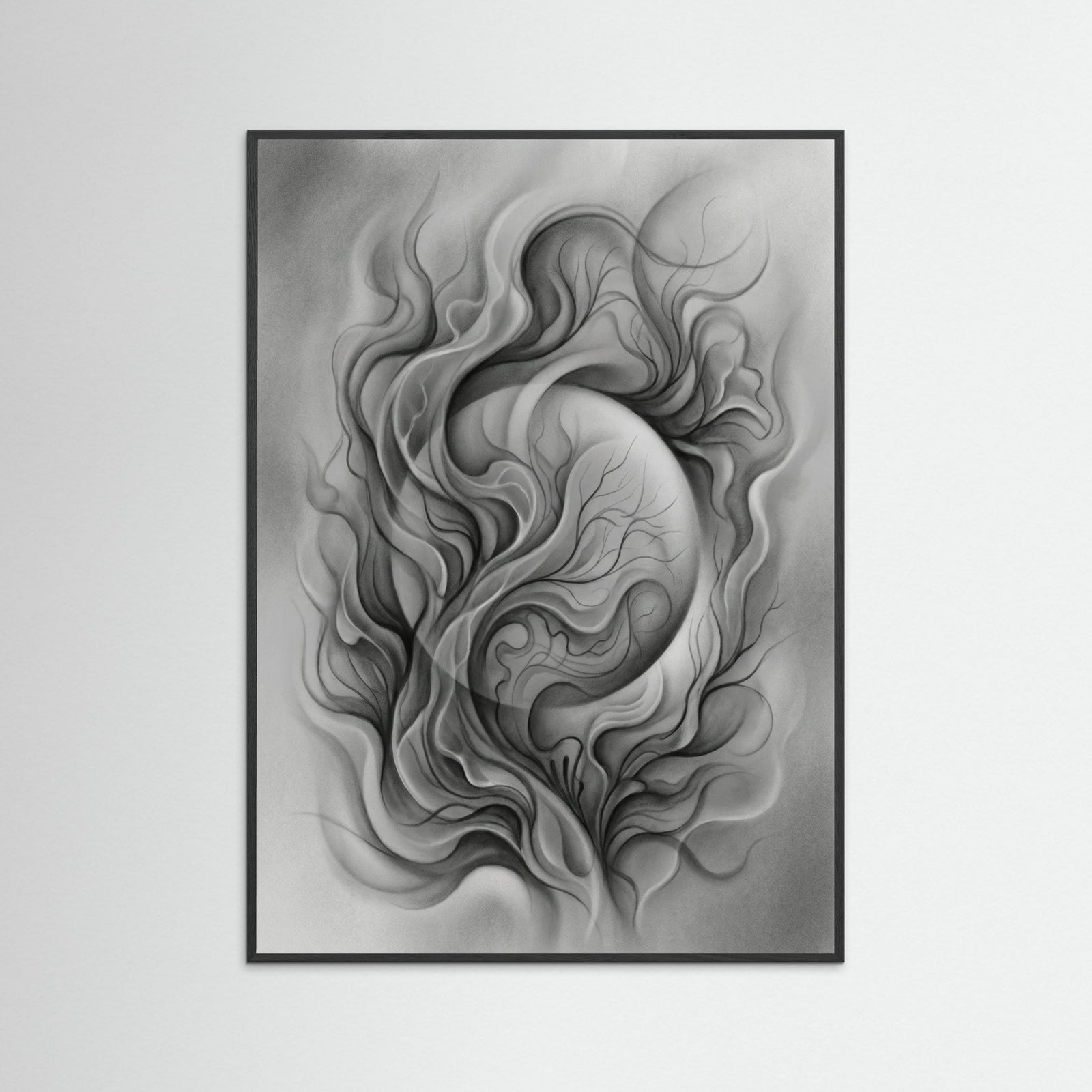 Black Wood Organic Abstraction