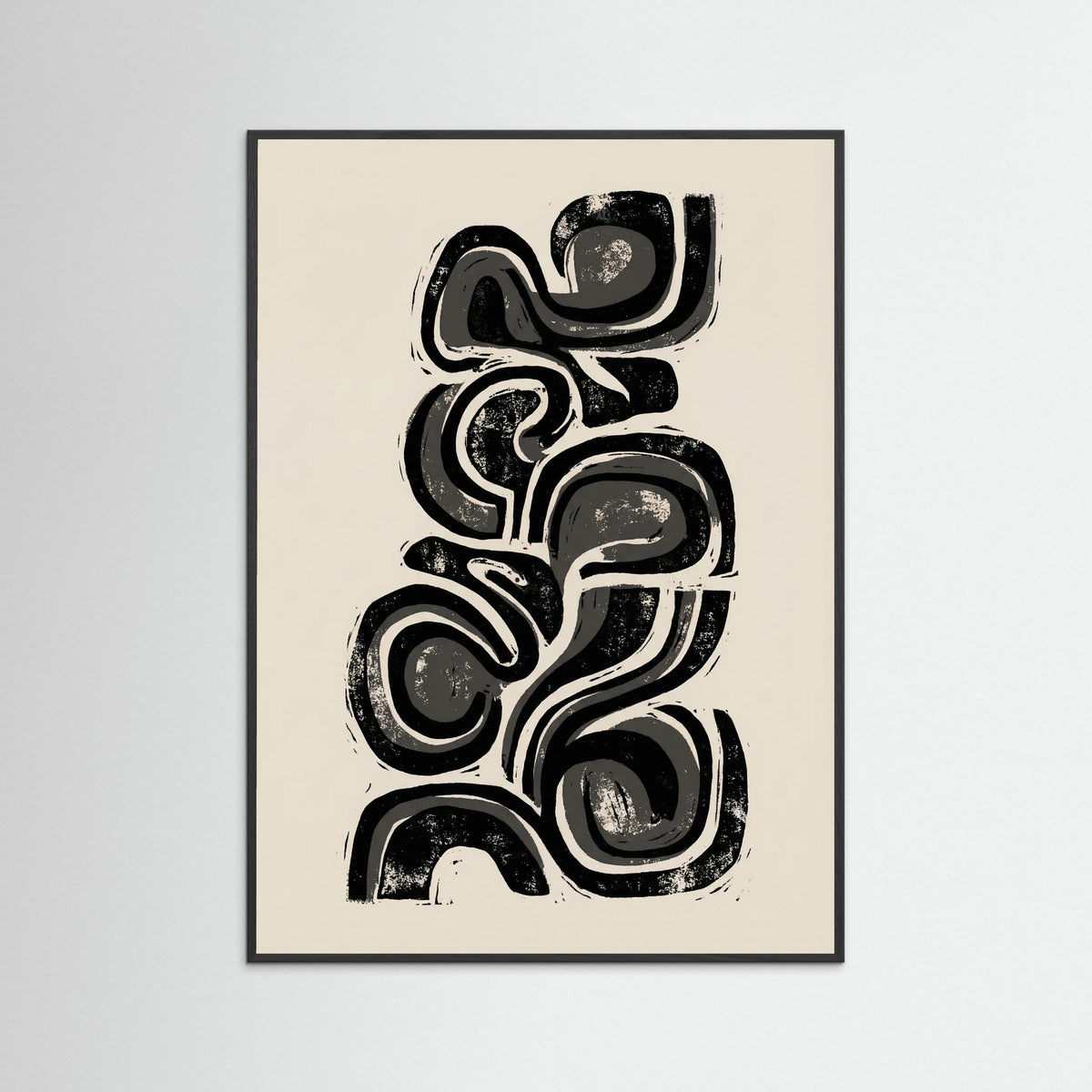 Black Wood Organic Abstraction