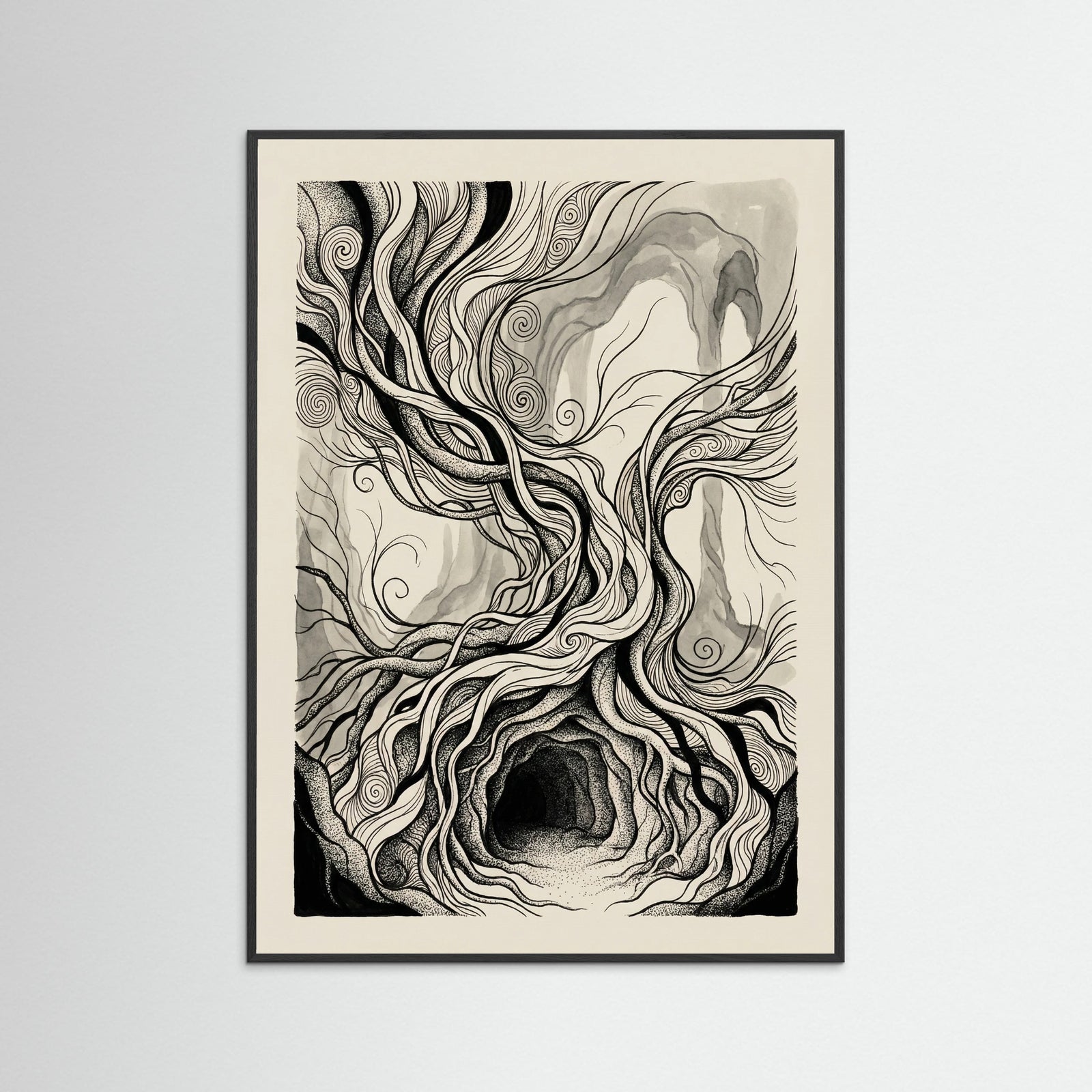 Black Wood Organic Entanglement