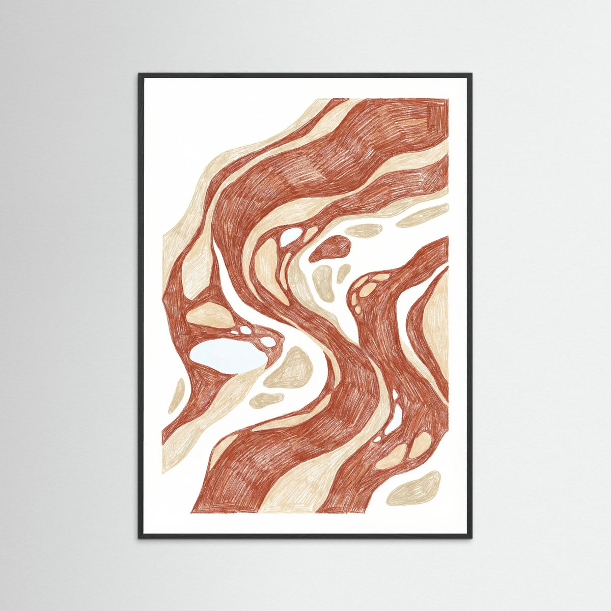 Black Wood Organic Flow Pink