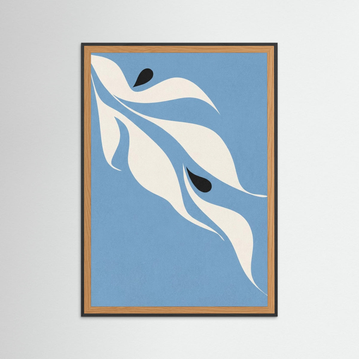 Black Wood Organic Flow Skyblue