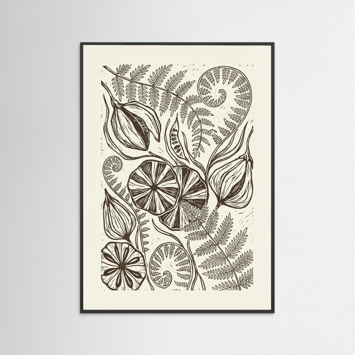 Black Wood Organic Linework