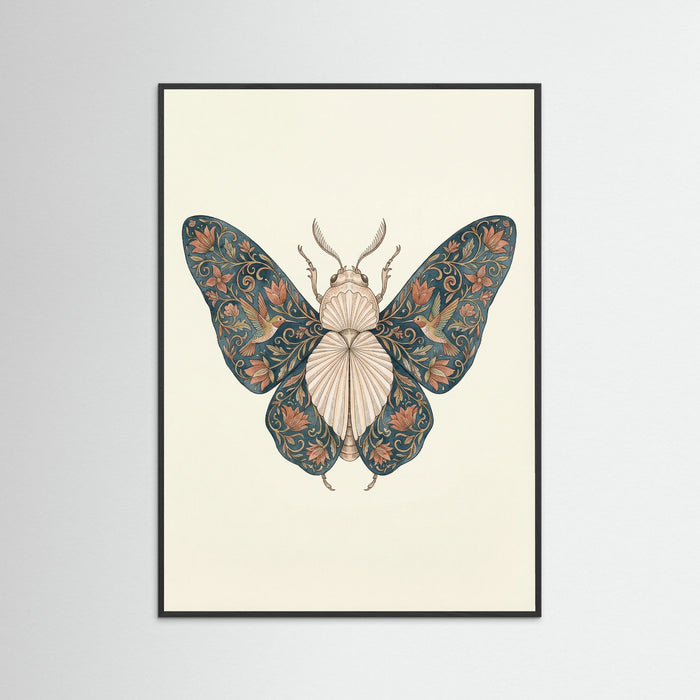 Black Wood Ornate Silk Moth