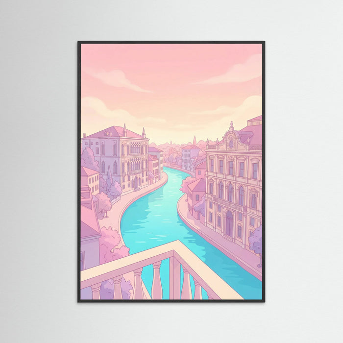 Black Wood Pastel Cityscape