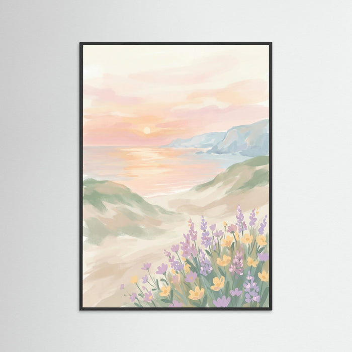 Black Wood Pastel Mountain Serenity