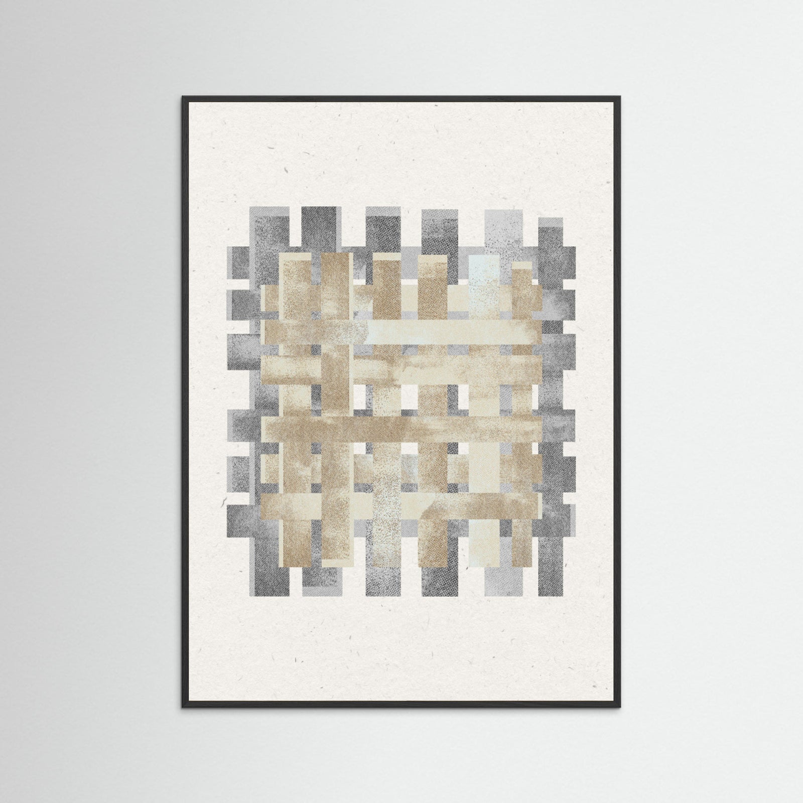 Black Wood Pattern on Pattern No.2 Poster