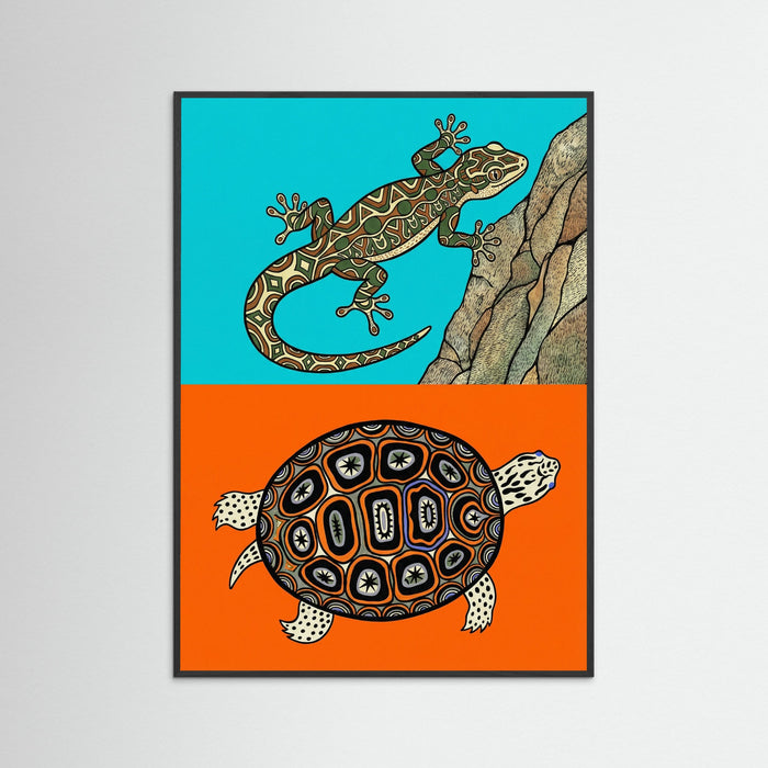Black Wood Patterned Turtle