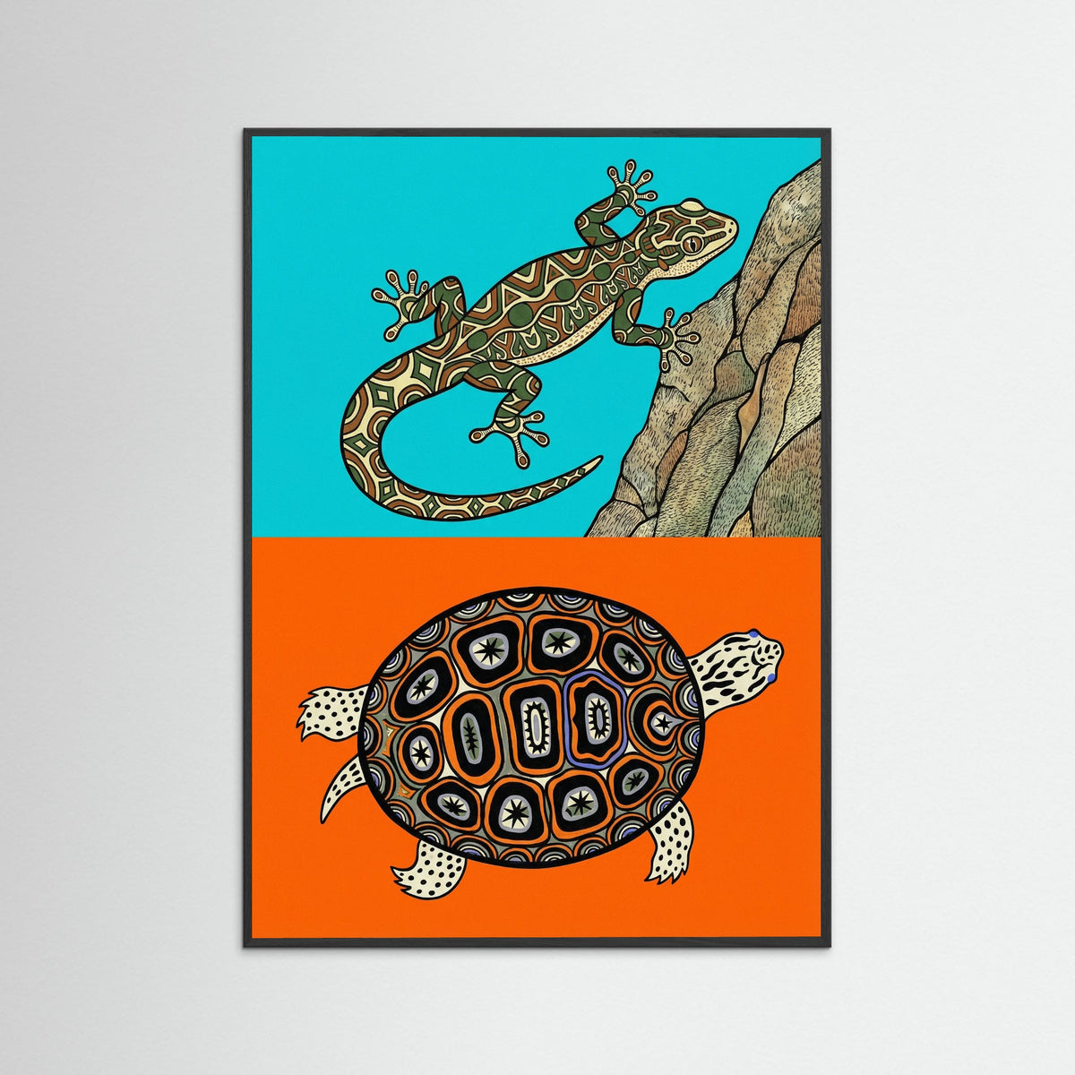 Black Wood Patterned Turtle