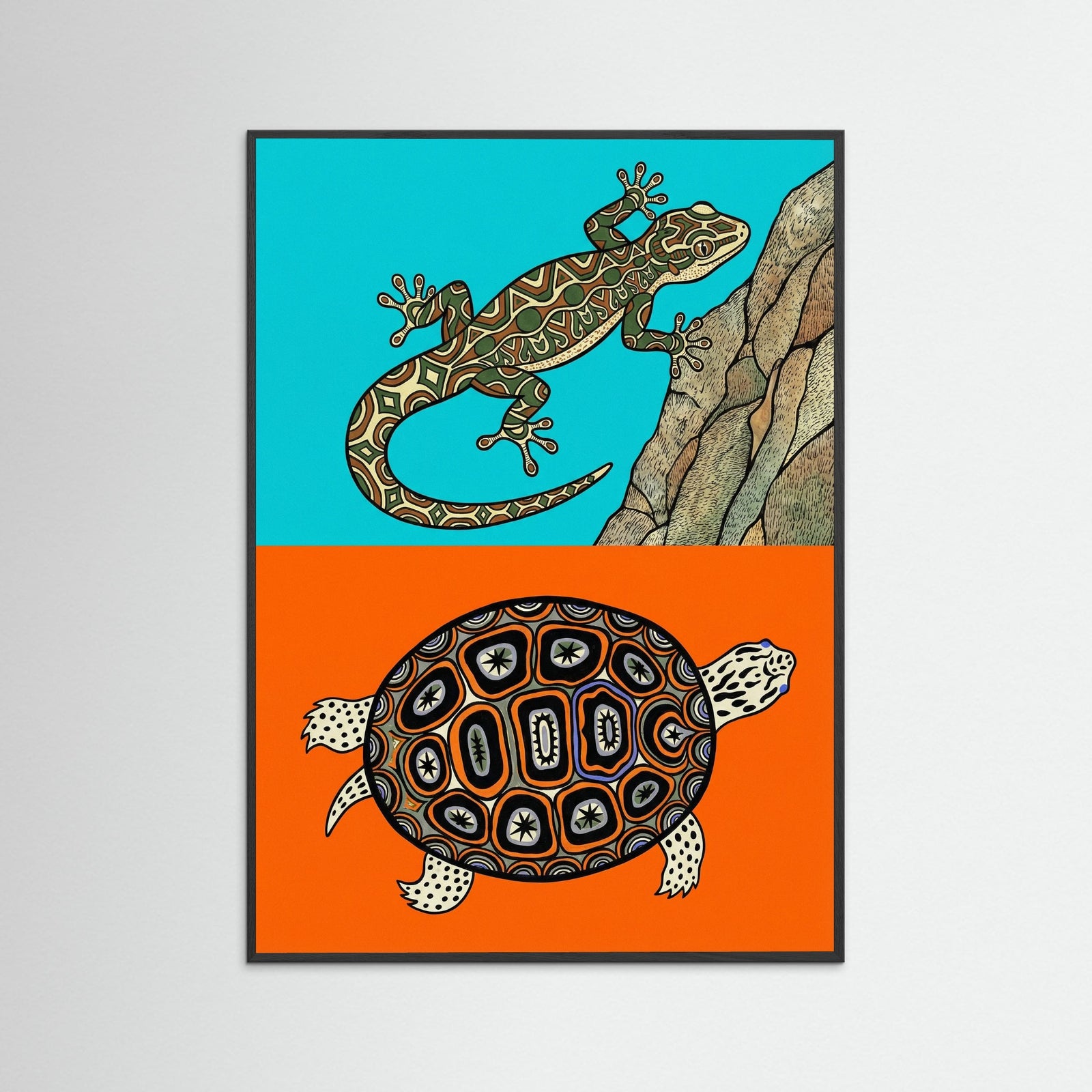 Black Wood Patterned Turtle