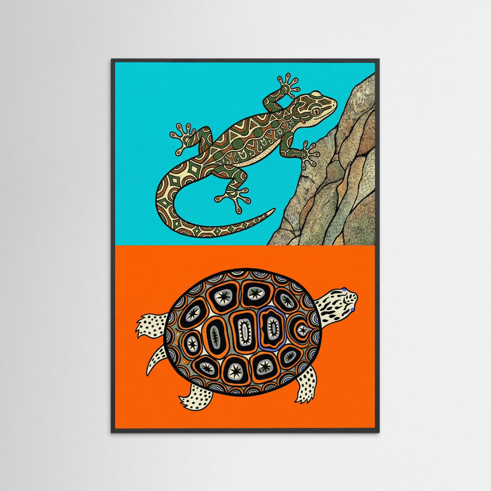 Black Wood Patterned Turtle