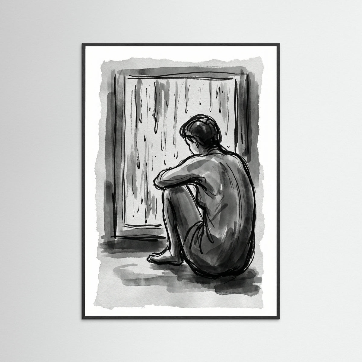 Black Wood Pensive Form