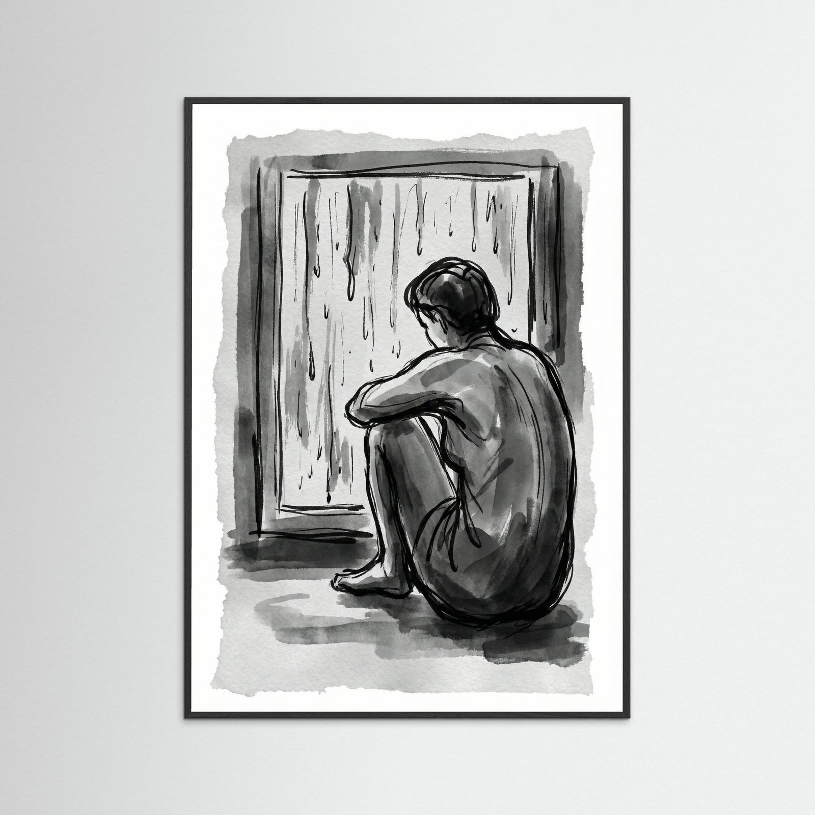 Black Wood Pensive Form