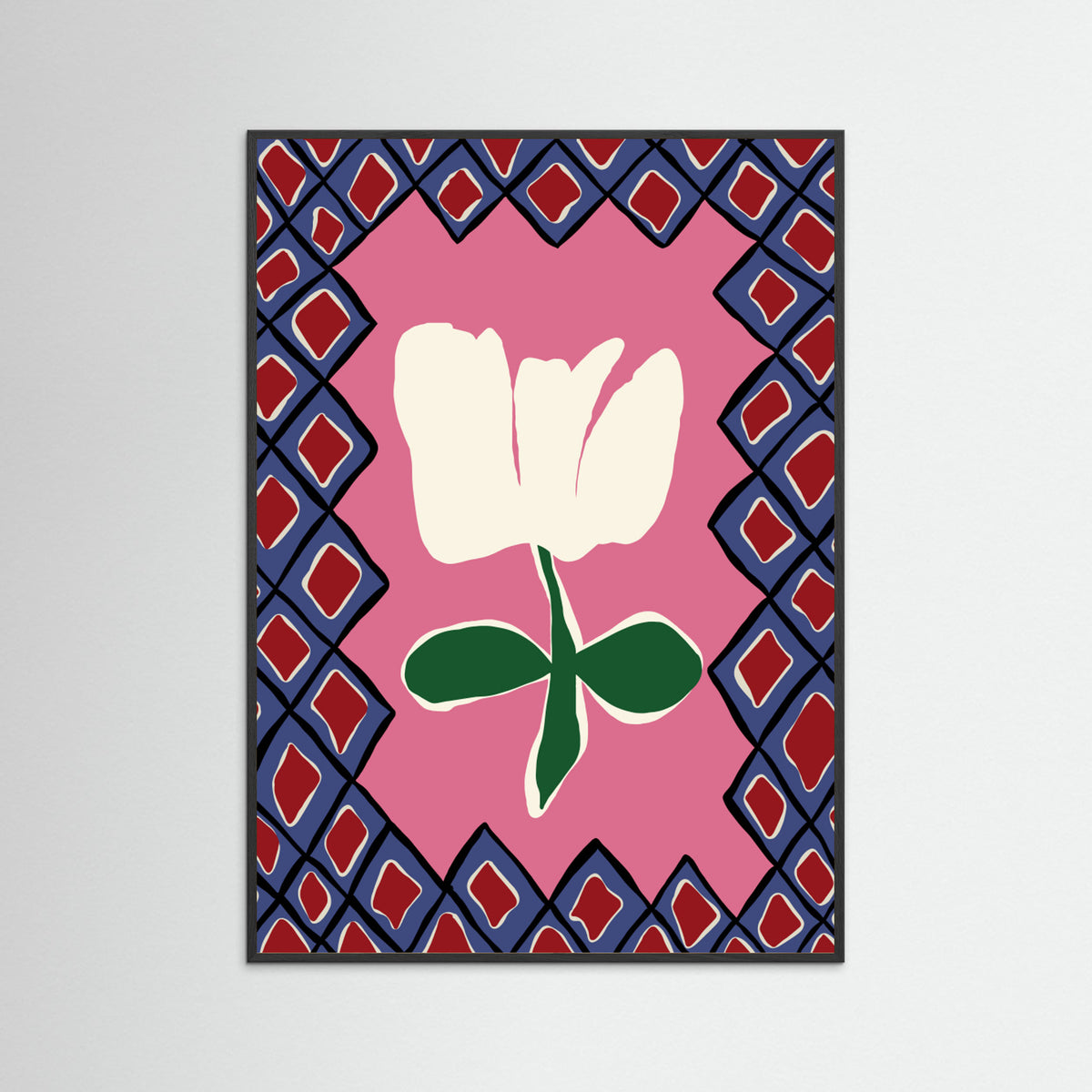 Black Wood Petal plaid playtime I Poster