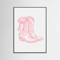 Pink Cowgirl Boots with Bow Poster – plakat og kunsttryk
