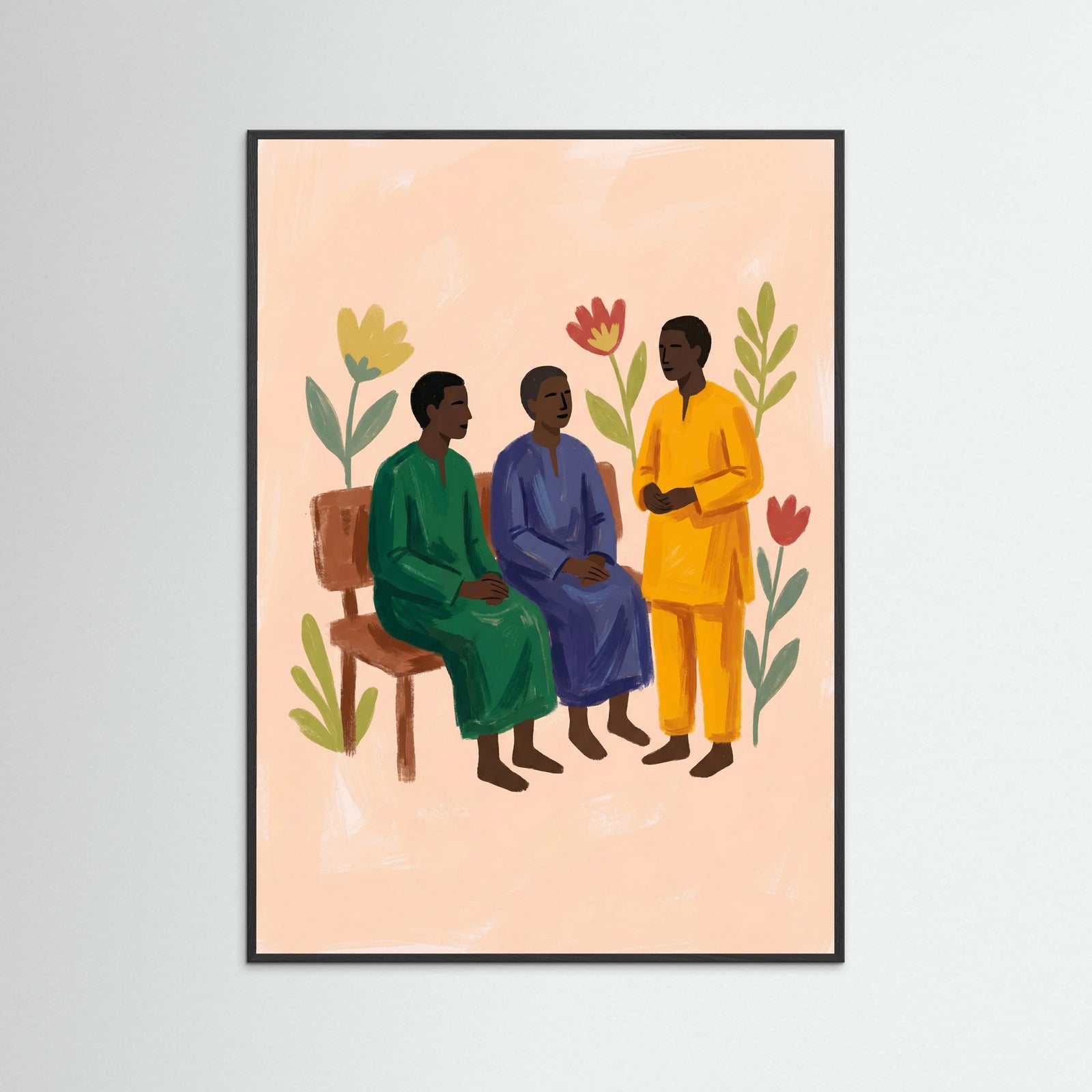 Black Wood Pink Huddle