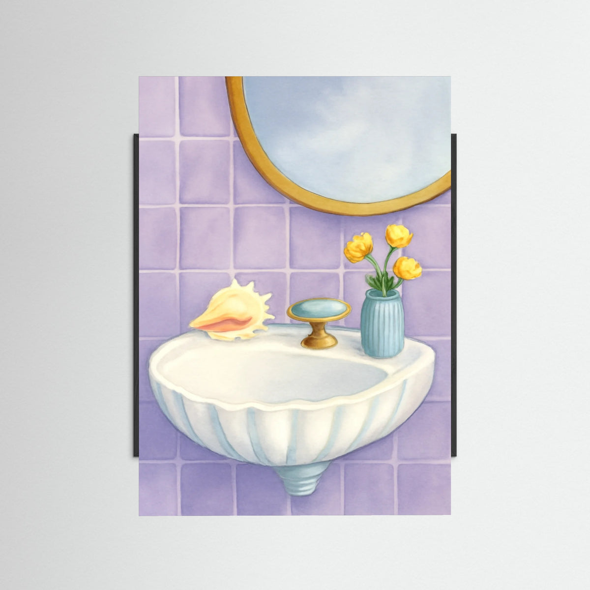 Black Wood Pink Swan Sink