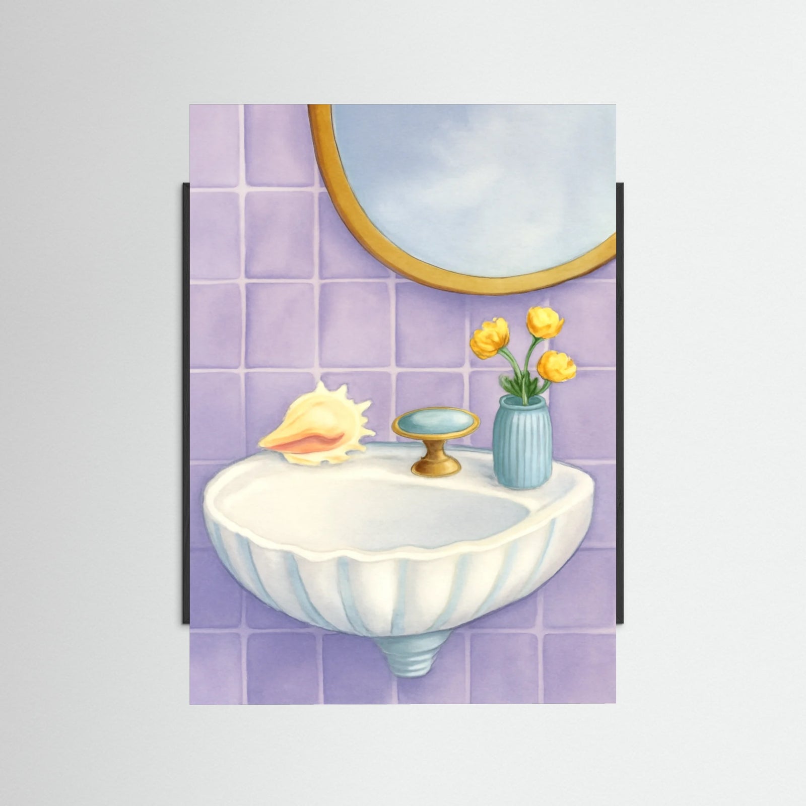 Black Wood Pink Swan Sink