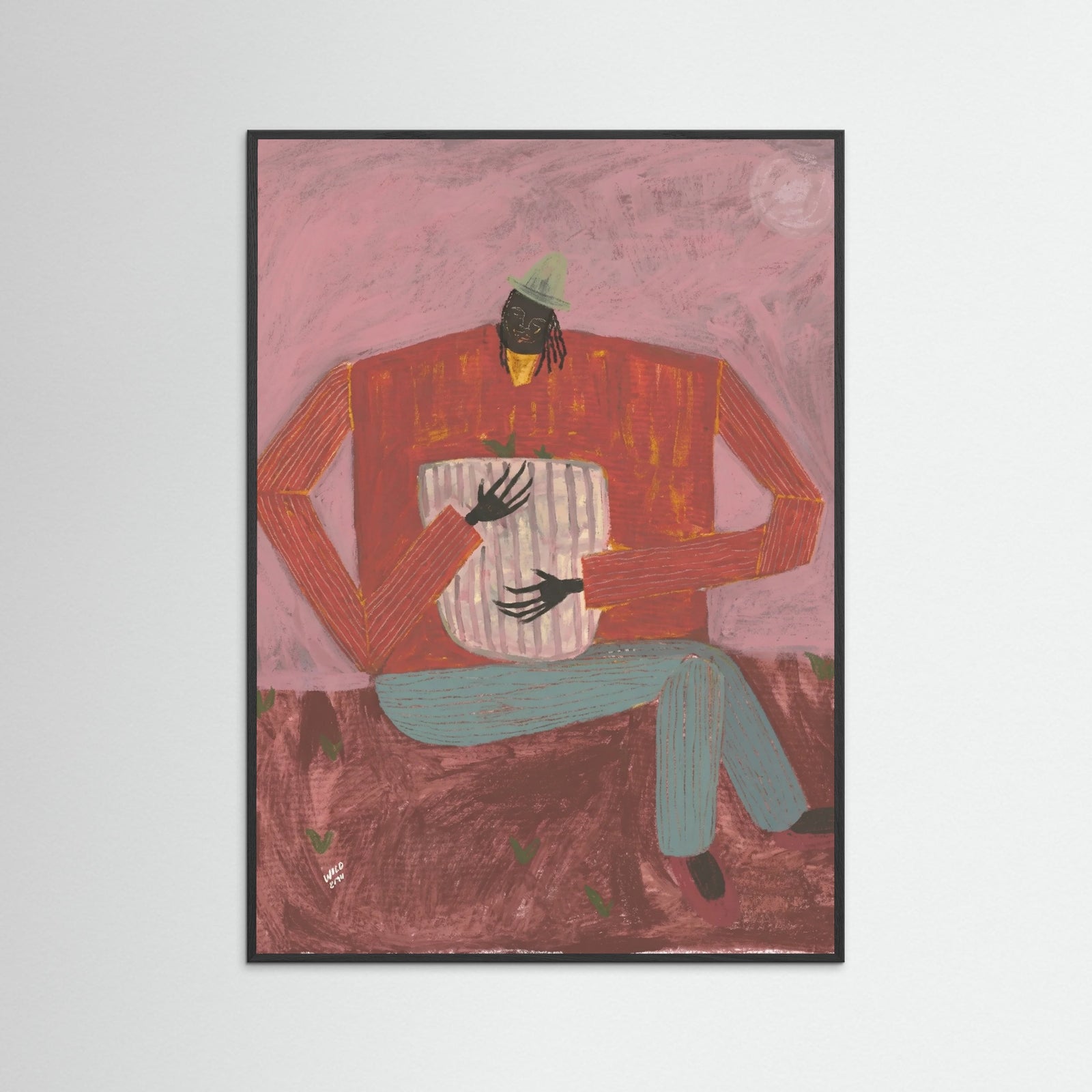 Black Wood Plant Keeper