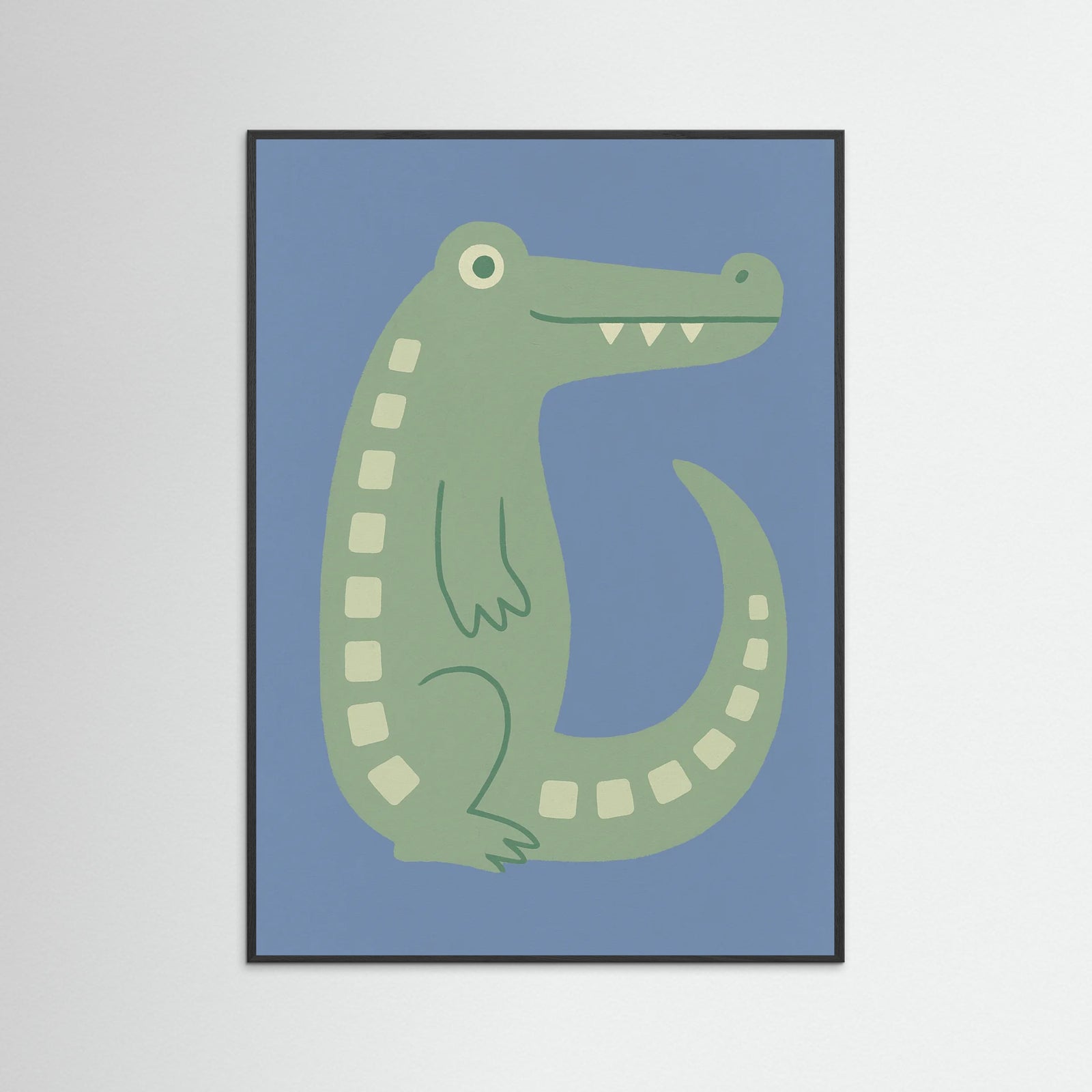 Black Wood Playful Crocodile