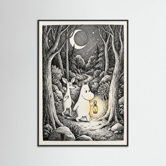 Black Wood Quiet Moomin Night