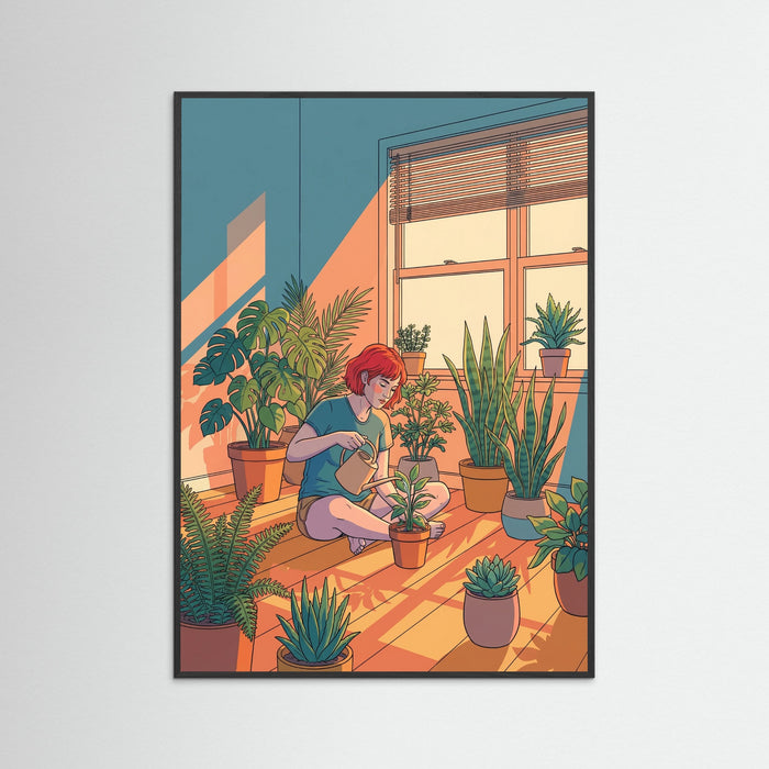 Stille refleksion Blå – plakat og kunsttryk