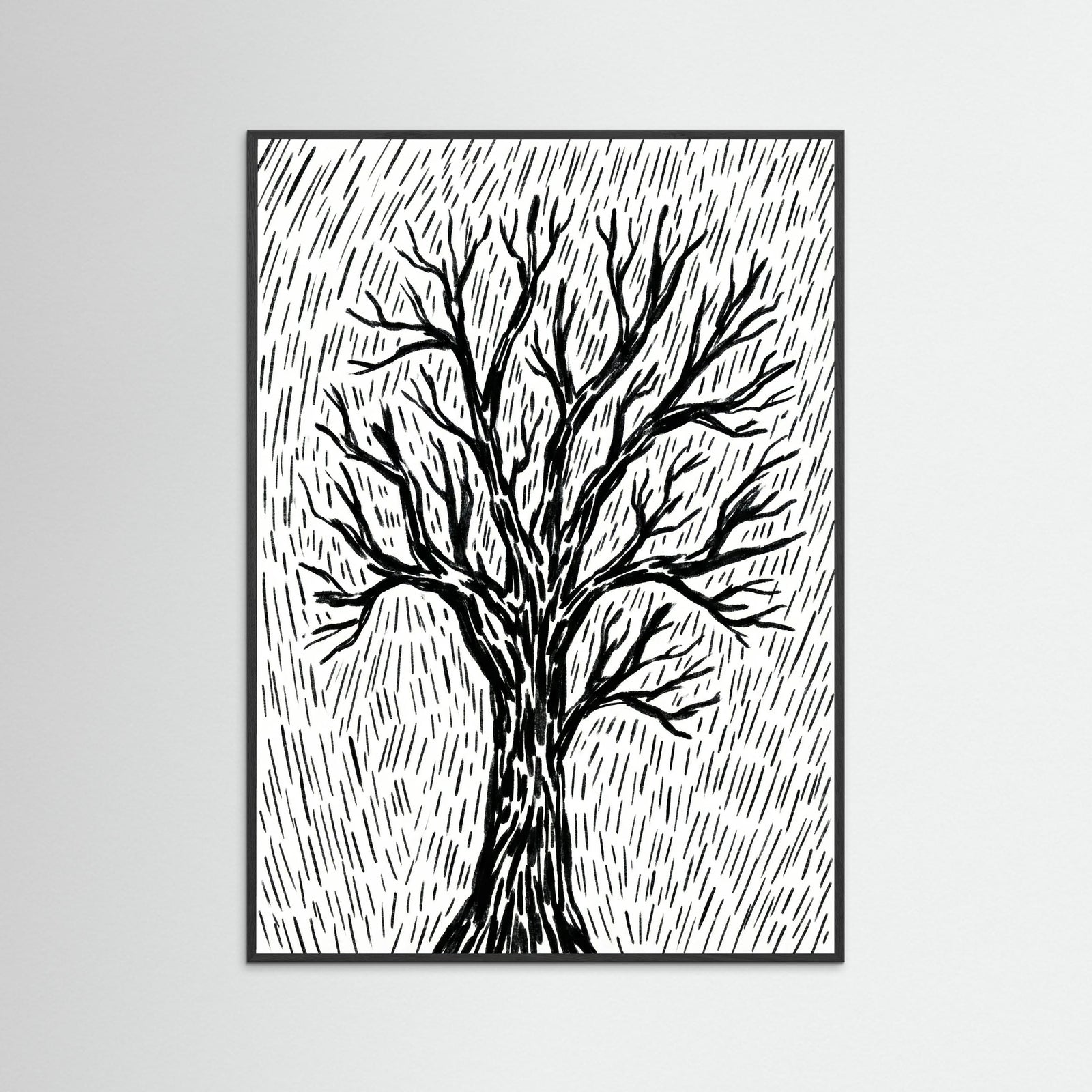 Black Wood Rainy Day Stroll