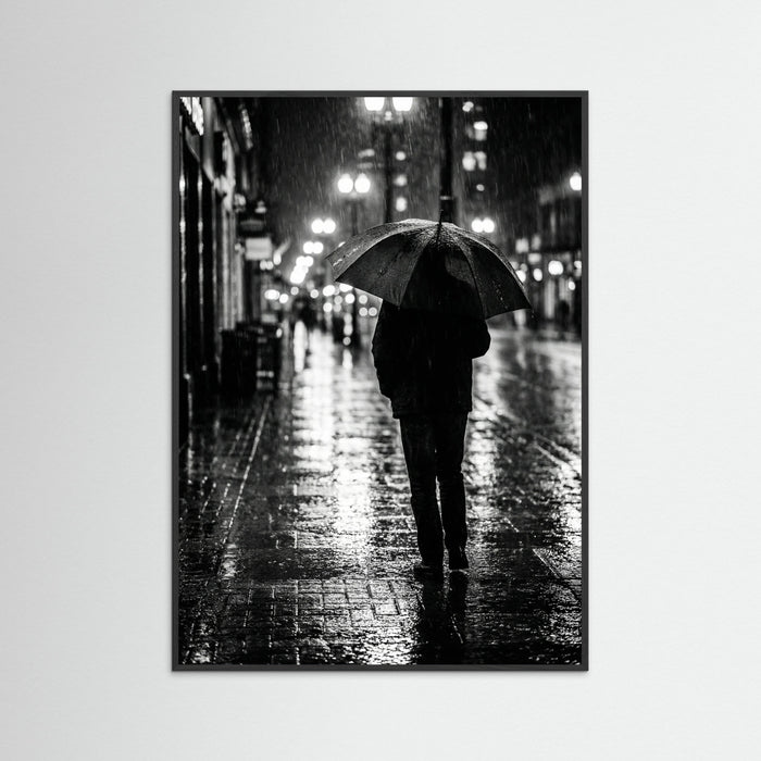 Black Wood Rainy Metropolis