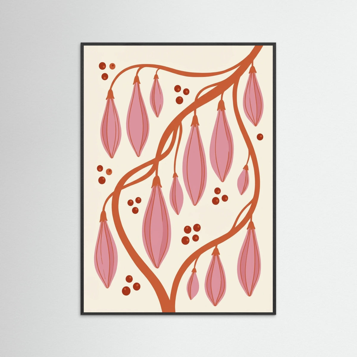 Black Wood Retro Blooms