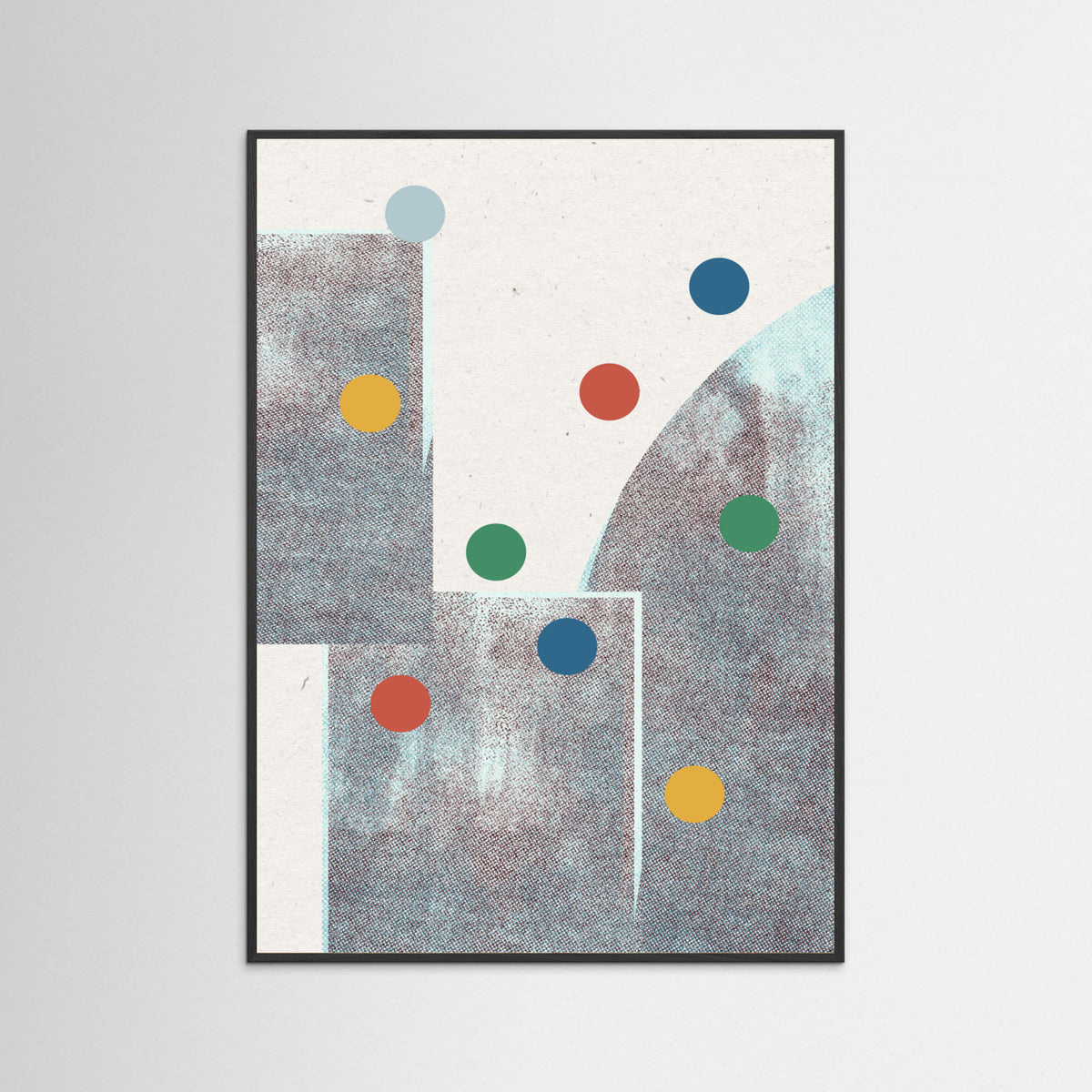 Black Wood Retro Dots No.1 Poster