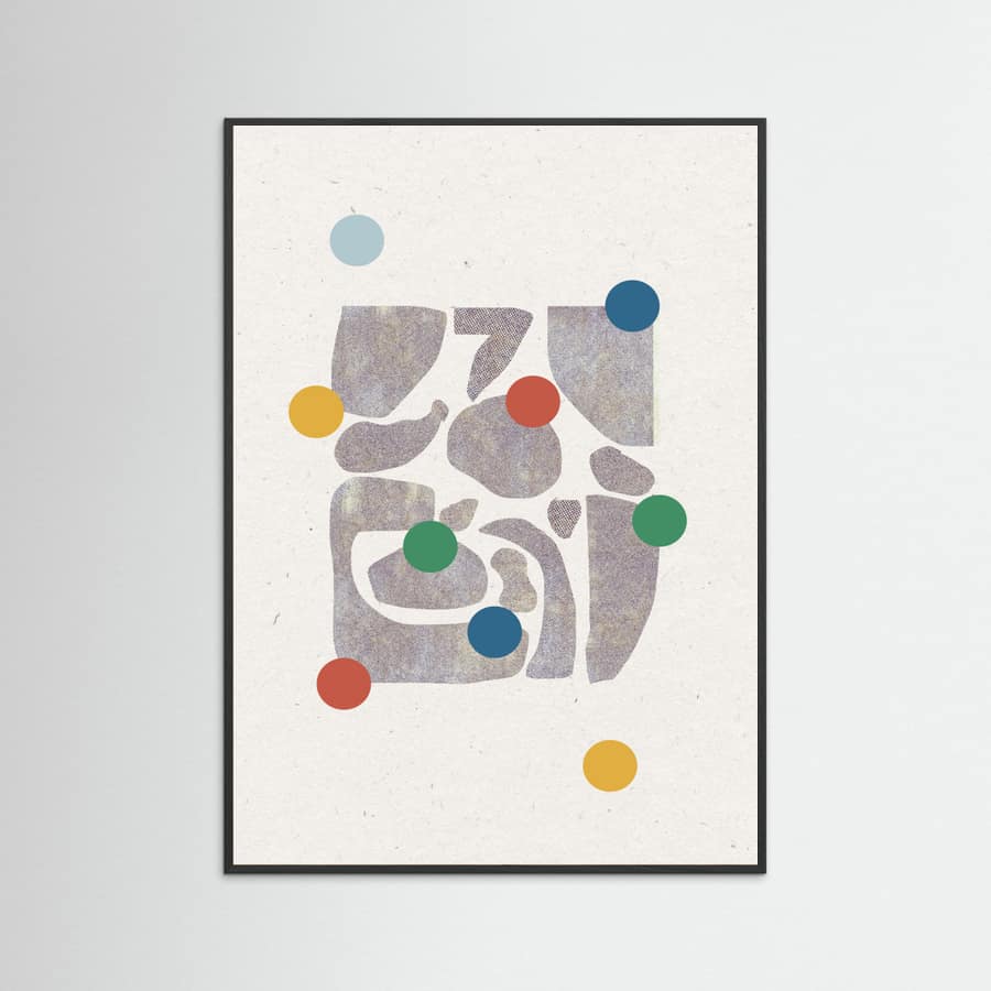 Retro Dots and Paper Poster – plakat og kunsttryk